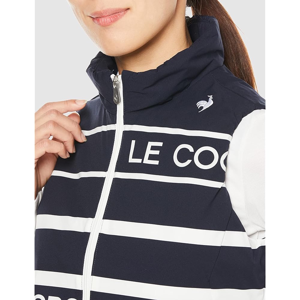 [Le Coq Sportif] 22 Fall/Winter Model Golf Outer Vest Active Heat Retention Water Repellent Heat Navi Border Pattern Women's