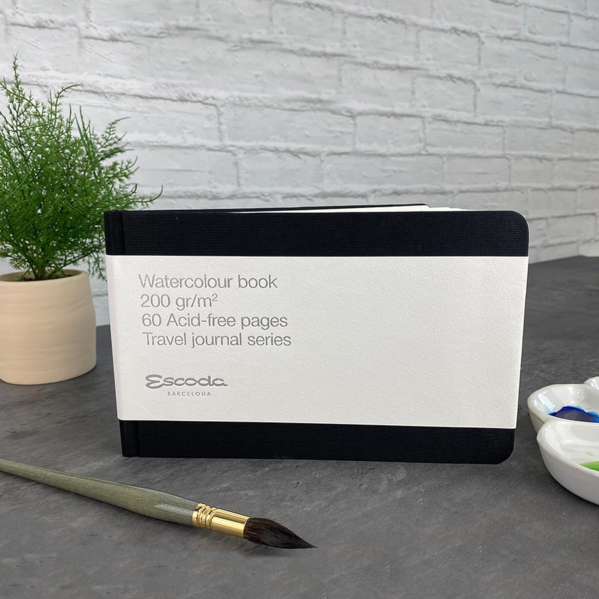 Escoda Travel Journal Series Landscape Watercolor Paper Journal, 5.8" x 8.3", 95lb/200GSM Cold Press, 60 Pages