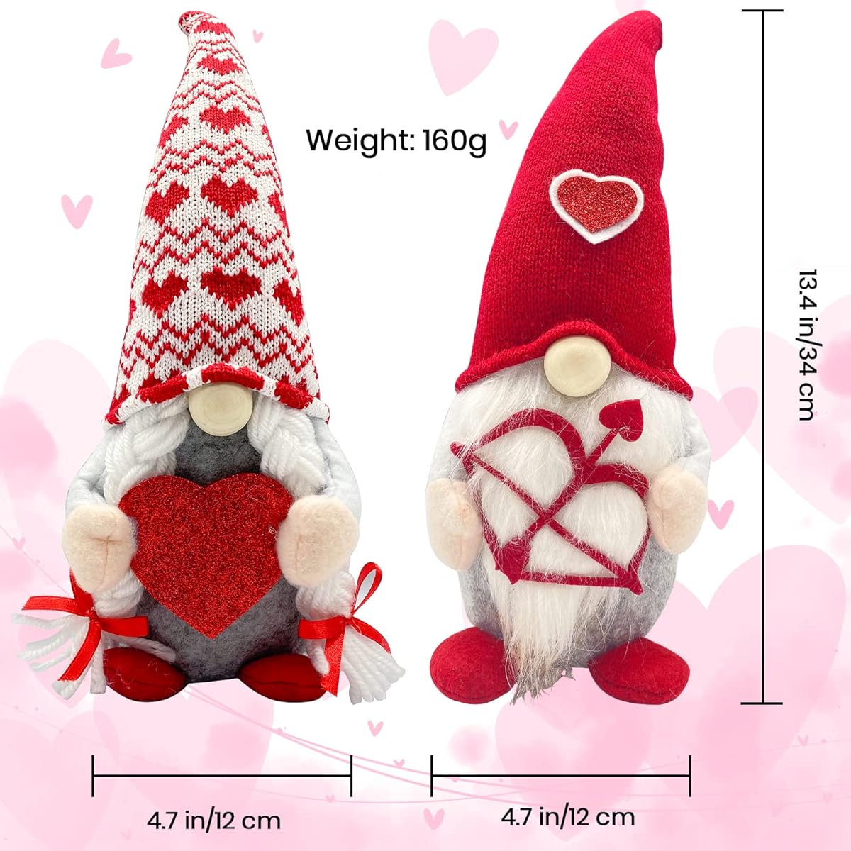 Valentine's Day Decorations - 2pcs Valentine Gnome Plush Toy Decoration Valentine's Day Decoration Valentine Home Table Elf Gnome Decor Ornament Sweet Valentine's Day Gift