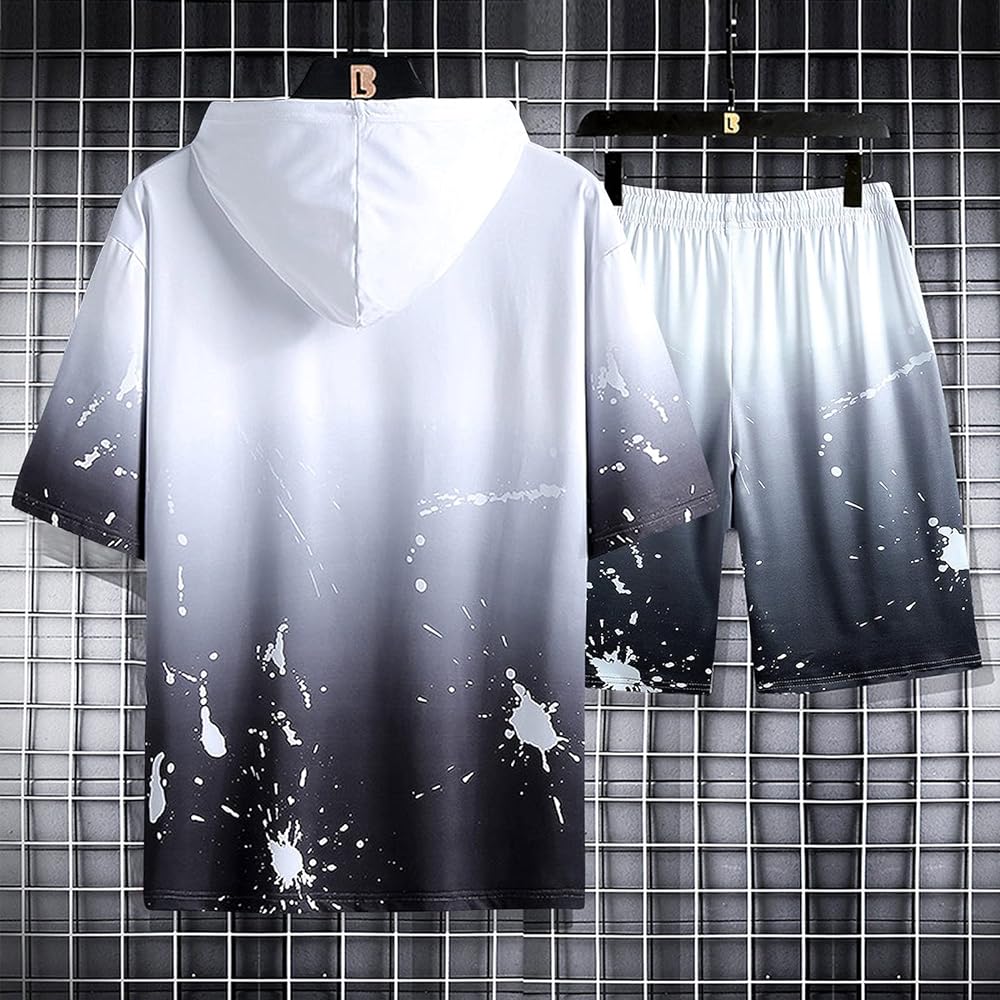 [AYISTELU] Hoodie, Short Sleeve, Top and Bottom Set, Men's Jersey, Sweatwear, Setup, Shorts, Stylish, Men's Clothing, Spring/Summer T-shirt, Popular