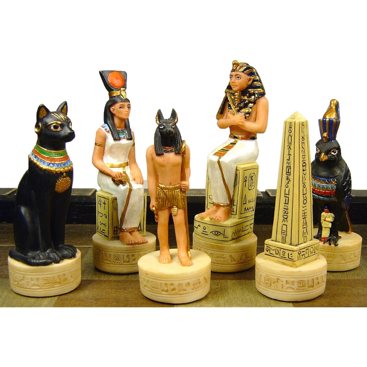 Egyptian Anubis Chess Set W/ 17" Castle Fortress Board Egypt