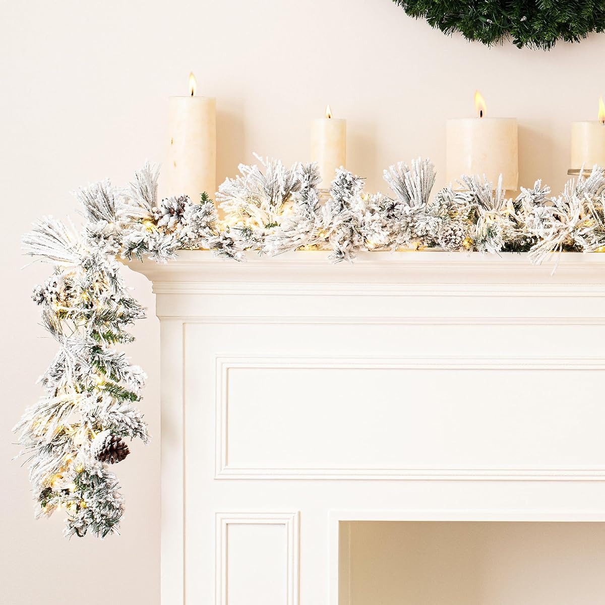 Vickerman Flocked Atoka Pine Garland K171215LED