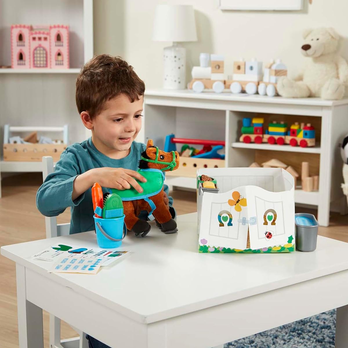 Melissa & Doug Feed & Groom Horse Care Play Set