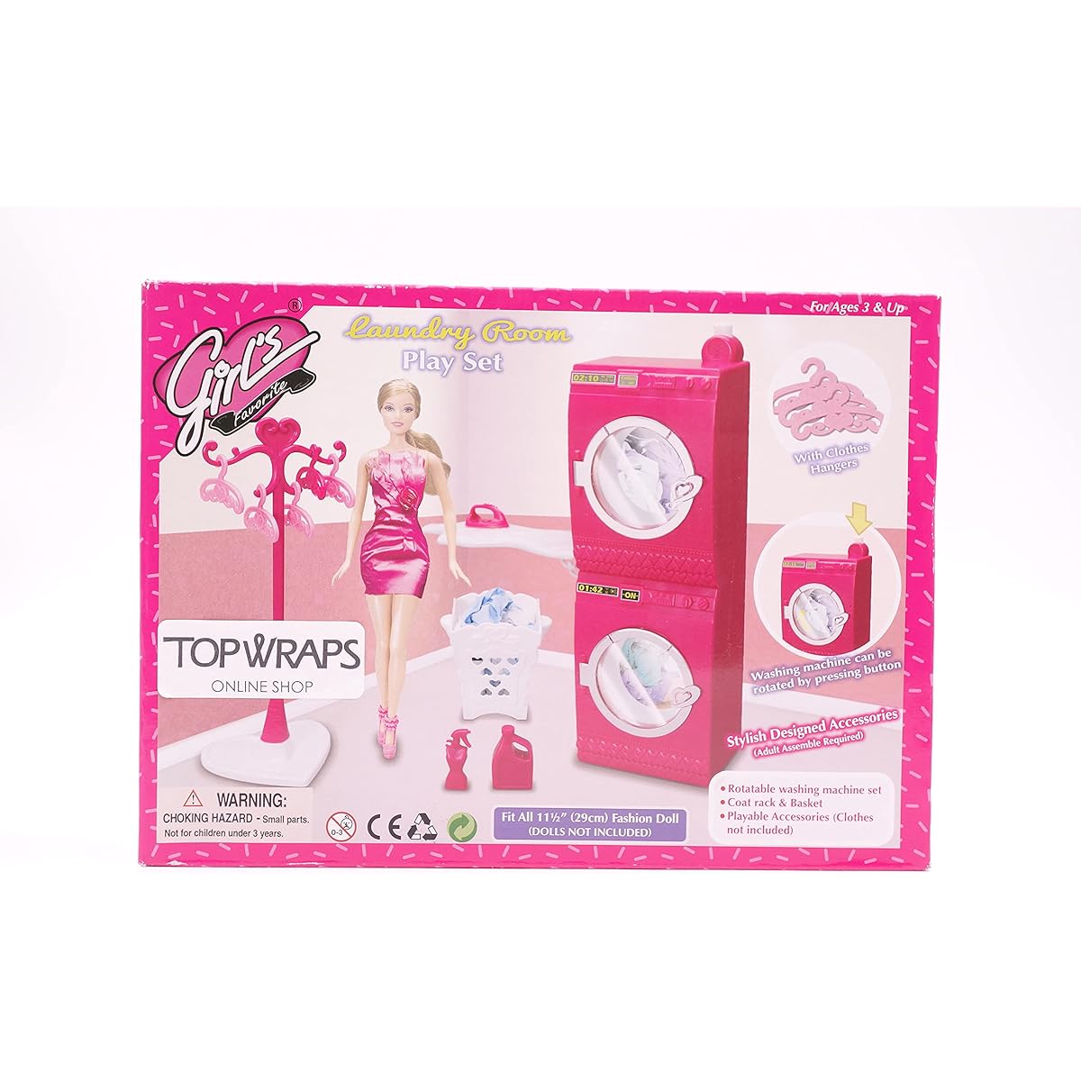 Gloria Girls Laundry Room Playset for 11" to 12" Dolls and Dollhouse Furniture