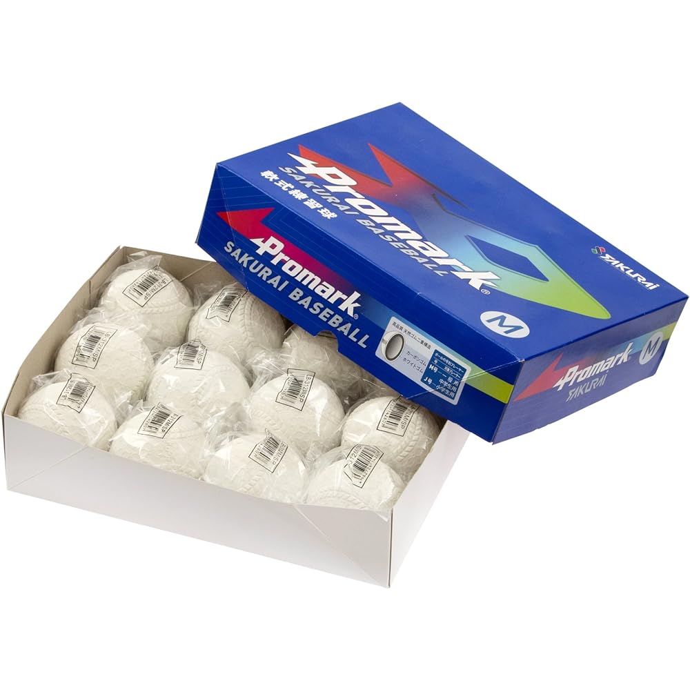 SAKURAI [Sakurai Trading] Promark Baseball Softball Practice Ball M Size 12 Balls 1 Dozen 72mm LB-312M