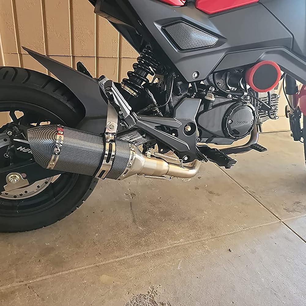 Motorcycle Slip-On Exhaust Muffler Compatible with Hon.da Grom MSX125 2013 2014 2015 2016 2017 2018 2019 2020 2021 2022 2023
