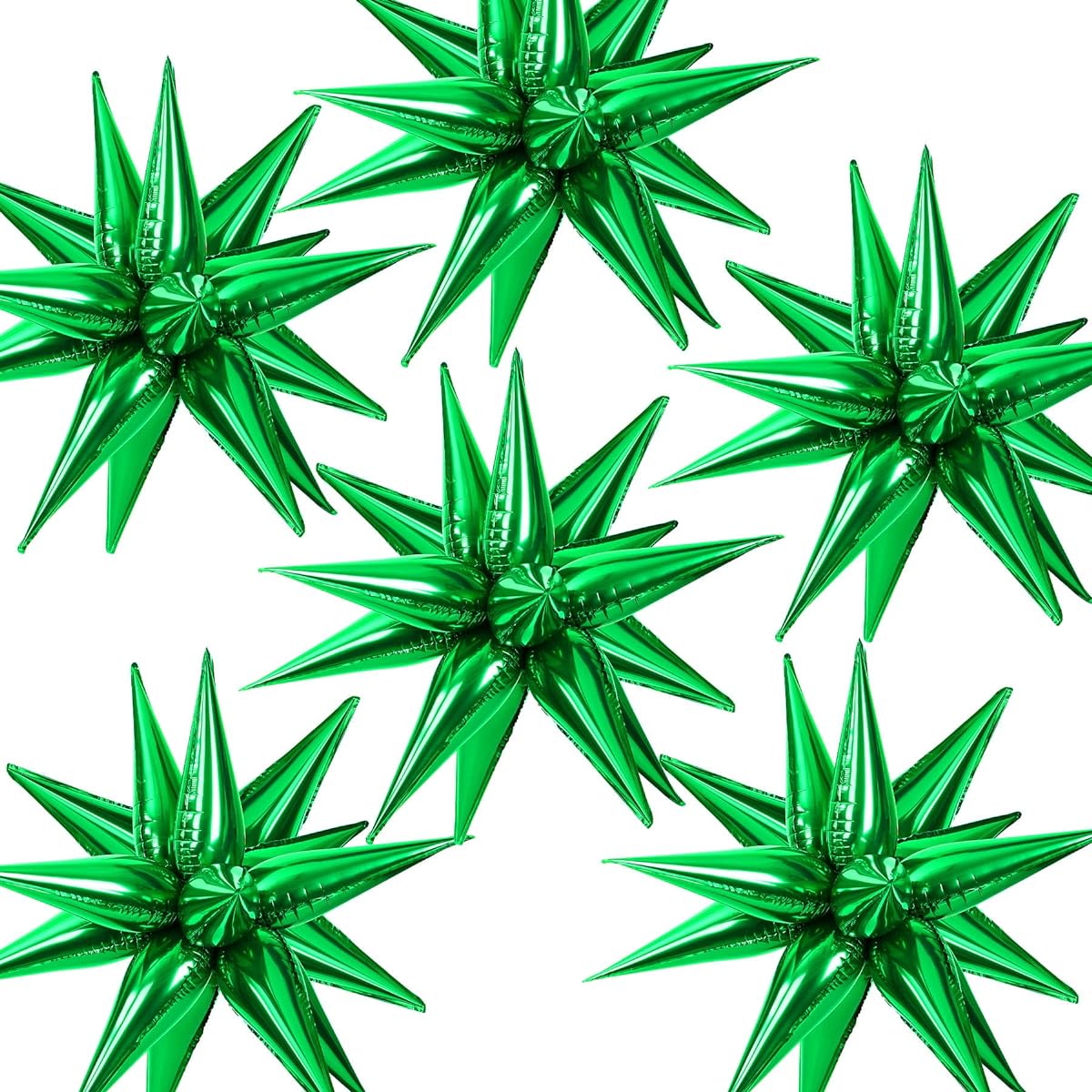 NOVWANG 75pcs Exploding Star Foil Balloons 12pt Dark Green Starburst Cone Mylar Balloons Party Supplies for Christmas Birthday Wedding Baby Shower Photo Booth