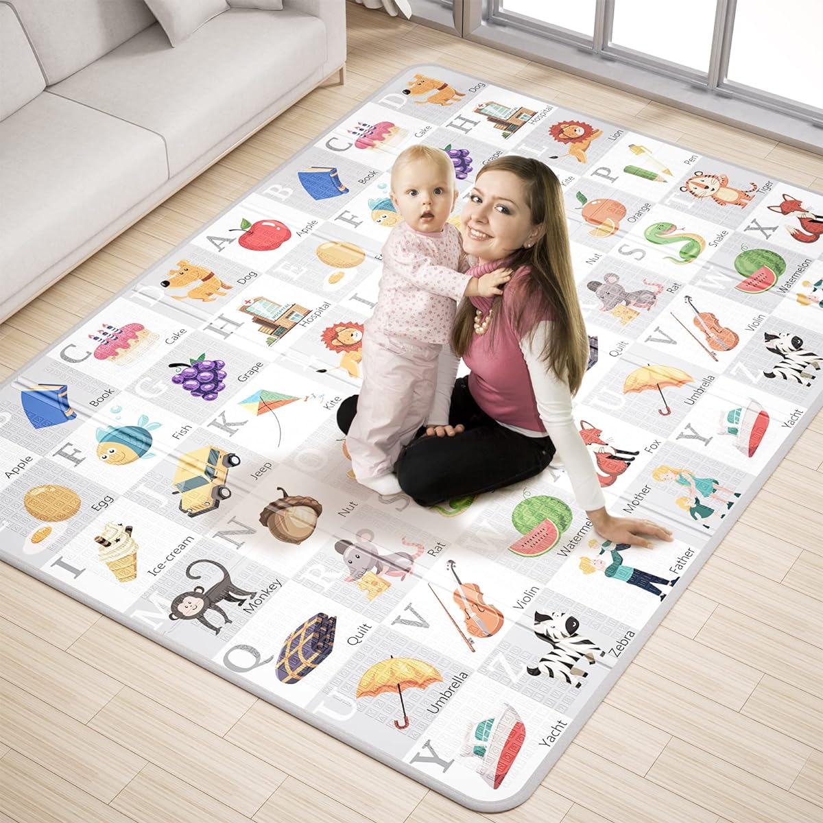 Pufeng Baby Play Mat - Premium 200x150cm Size - A safe, soft and stimulating play area for your baby