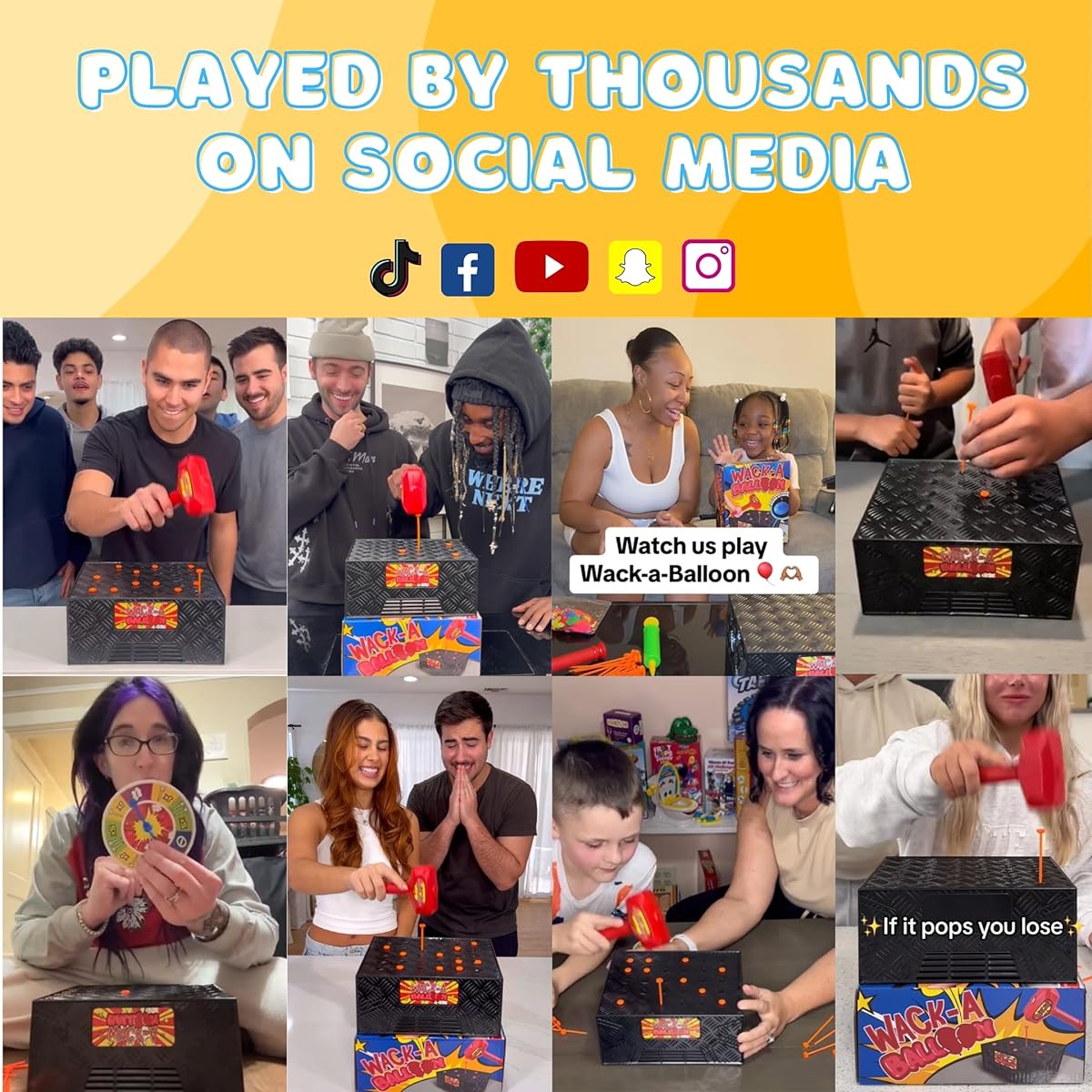 Wack A Balloon Strategy Board Game | Family Game Night Favorite | Engagement for Kids and Adults | Play Solo or Challenge Friends | Popular Social Media Game for Everyone | Ages 4+.