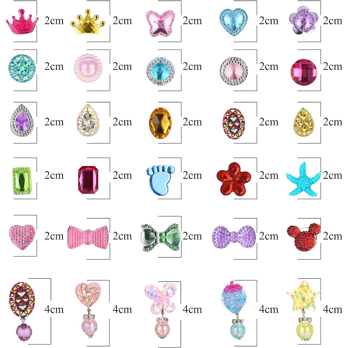 JeryWe 30 Pairs Clip On Earrings for Women, Hypoallergenic Clip Earrings for Women Teens, Non Piercing Earrings, Toy Earrings, Princess Play Jewelry, Party Favors