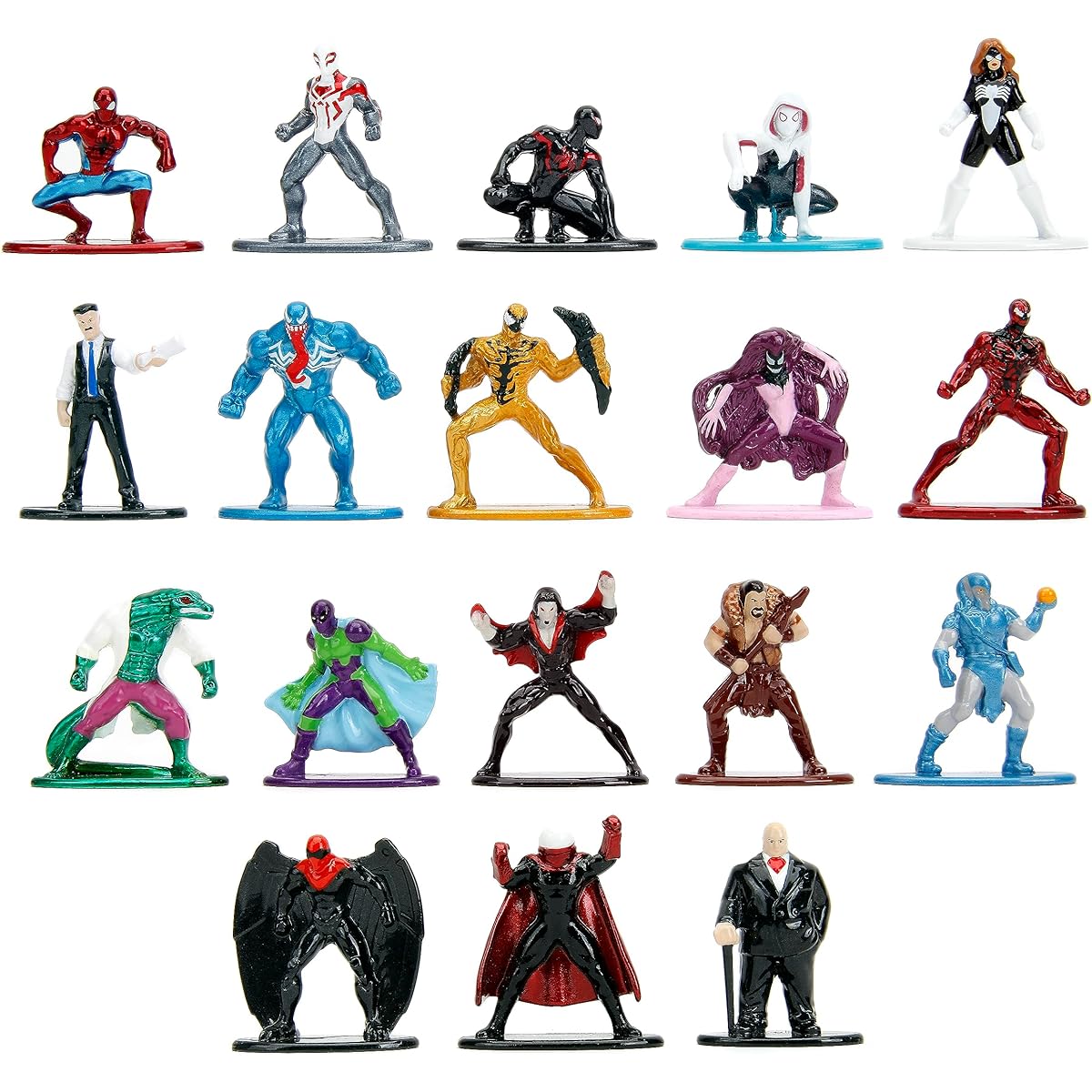Jada Toys Marvel Spider-Man 18 Pack Series 9 Diecast Figures Toys for Kids and Adults