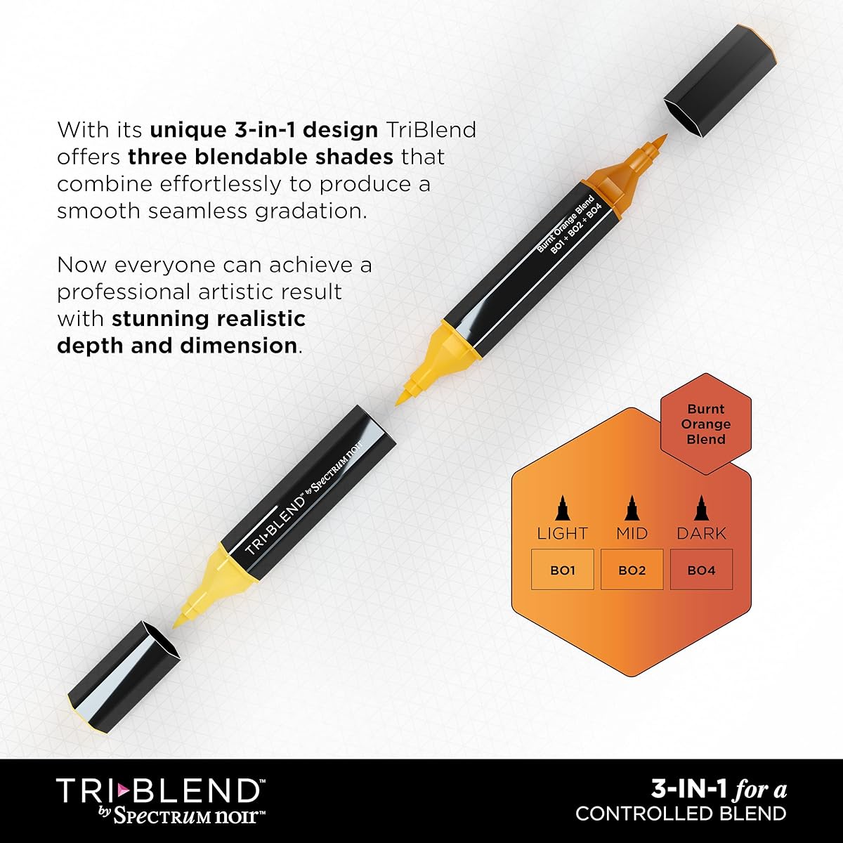 Spectrum Noir TriBlend Alcohol Marker Pen, 3 Colors, 1 Piece, Ice Blue