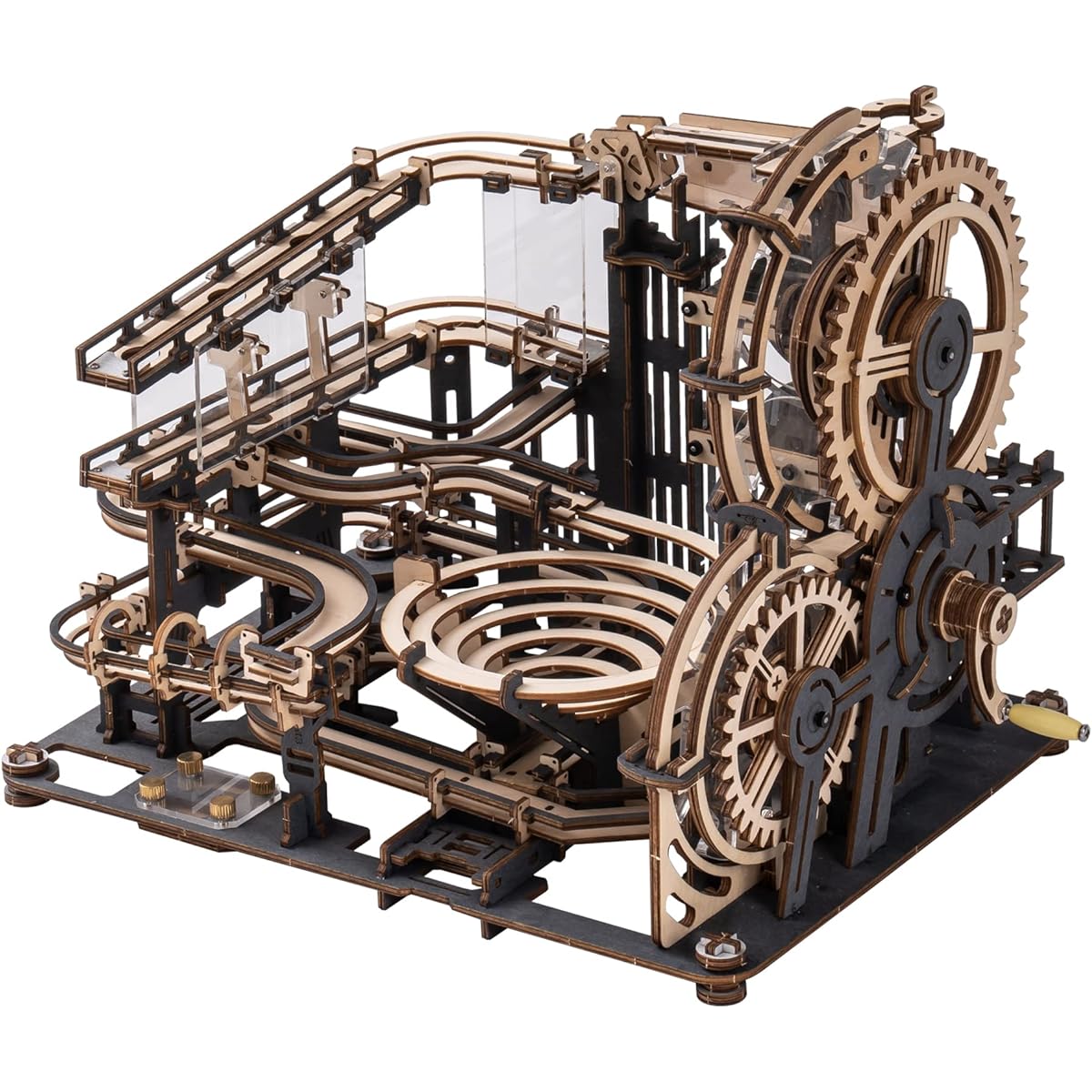 RoWood 3D Puzzle for Adults Marble Run Wooden Model Kits for Adults Buildable Christmas Birthday Gifts for Teens Marble Night City