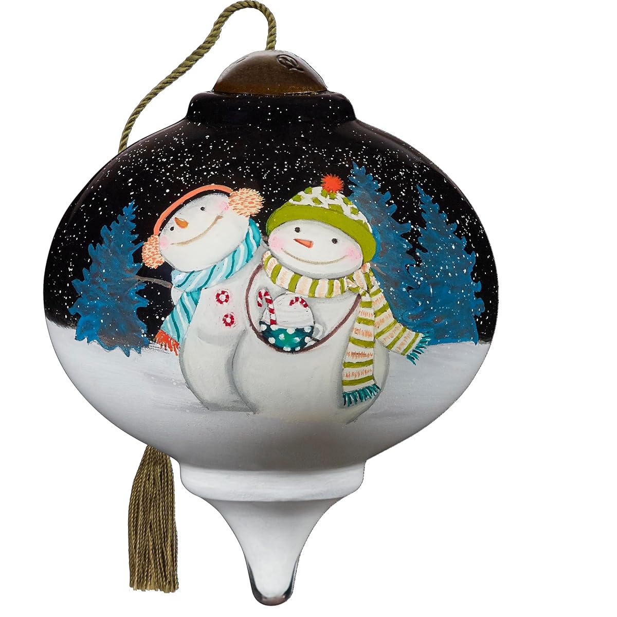 Ne'Qwa Art by Precious Moments Sweet Holiday Wishes Nicole Tamarin Hand Painted Blown Glass Ornaments Holiday Decorations Christmas Tree
