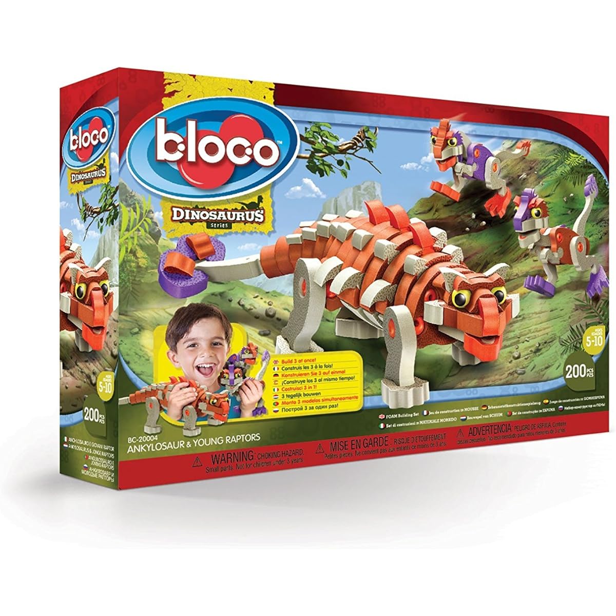 Bloco Toys Ankylosaur and Young Raptors Building Kit [Parallel Import]
