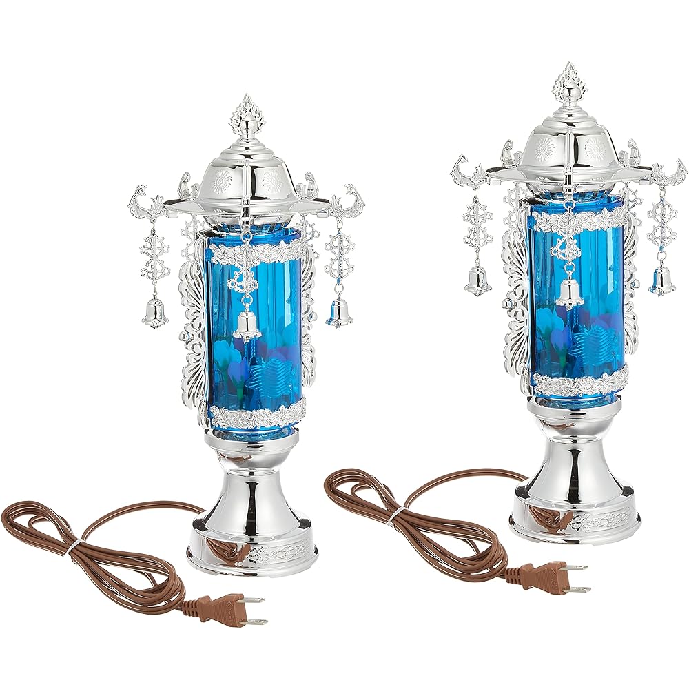 Memorial Light Padma Water Bubbles Blue Platinum 1132106 Set of 2