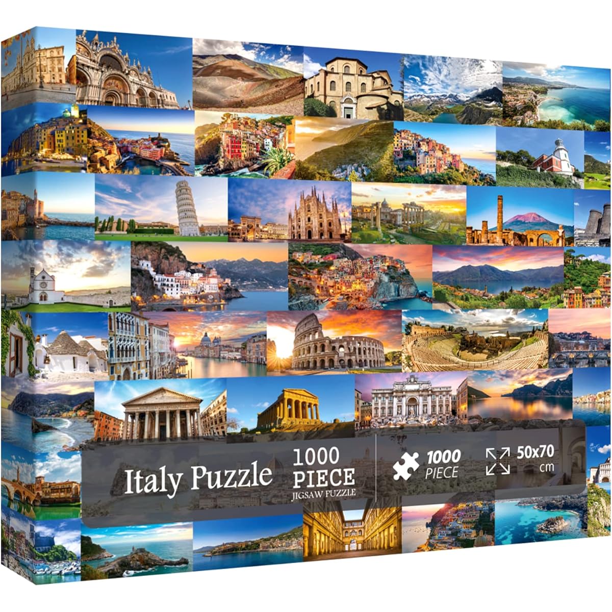 Italy Puzzle 1000 Pieces for Adults Rome Venice Cinque Terre Travel Puzzle Europe European Landscape Nature Jigsaw Puzzle Landscape [27.5 x 19.7 Inch]