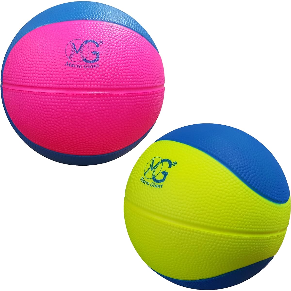 Macro Giant 7.5" (Diameter) Safety Soft Foam Basketball Set of 2 Assorted Colors Training Practice Beginner Playground Toy Kids Toy Ball