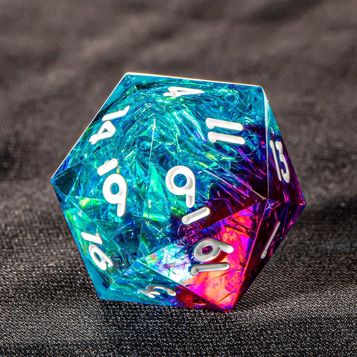 OUKELANWO Polyhedral Role Playing Dungeons and Dragons Dice 7 Pieces Blue Sharp Edge Resin D&D RPG DND Dice Set with D&D Box