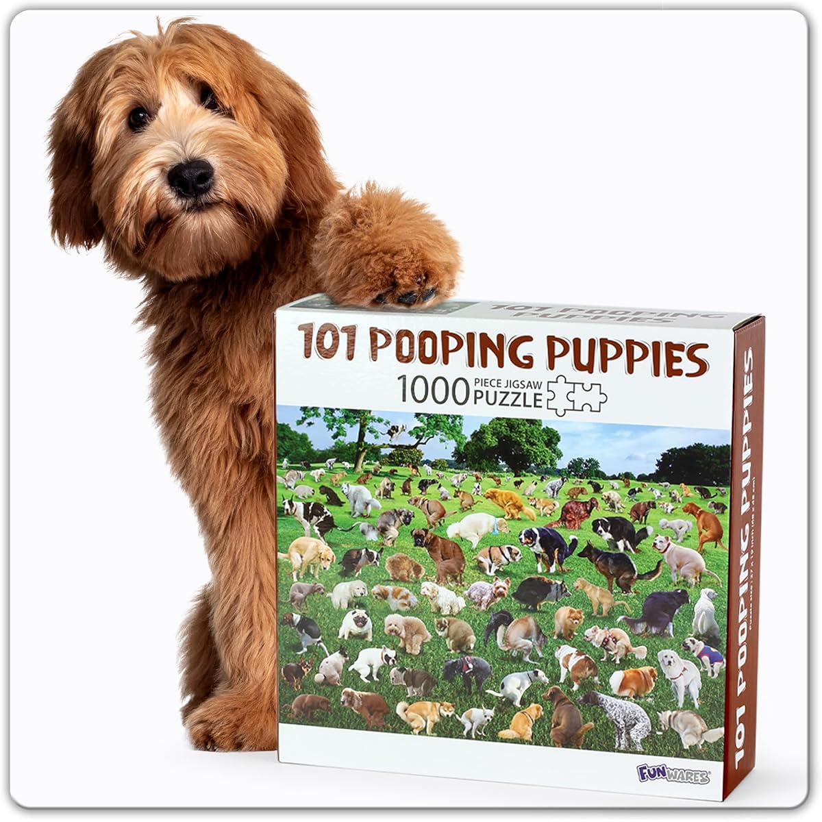 Puzzle 1000 Pieces 101 Puppies Pooping Dog Puzzle White Elephant/Humorous Gift Funny Puzzle