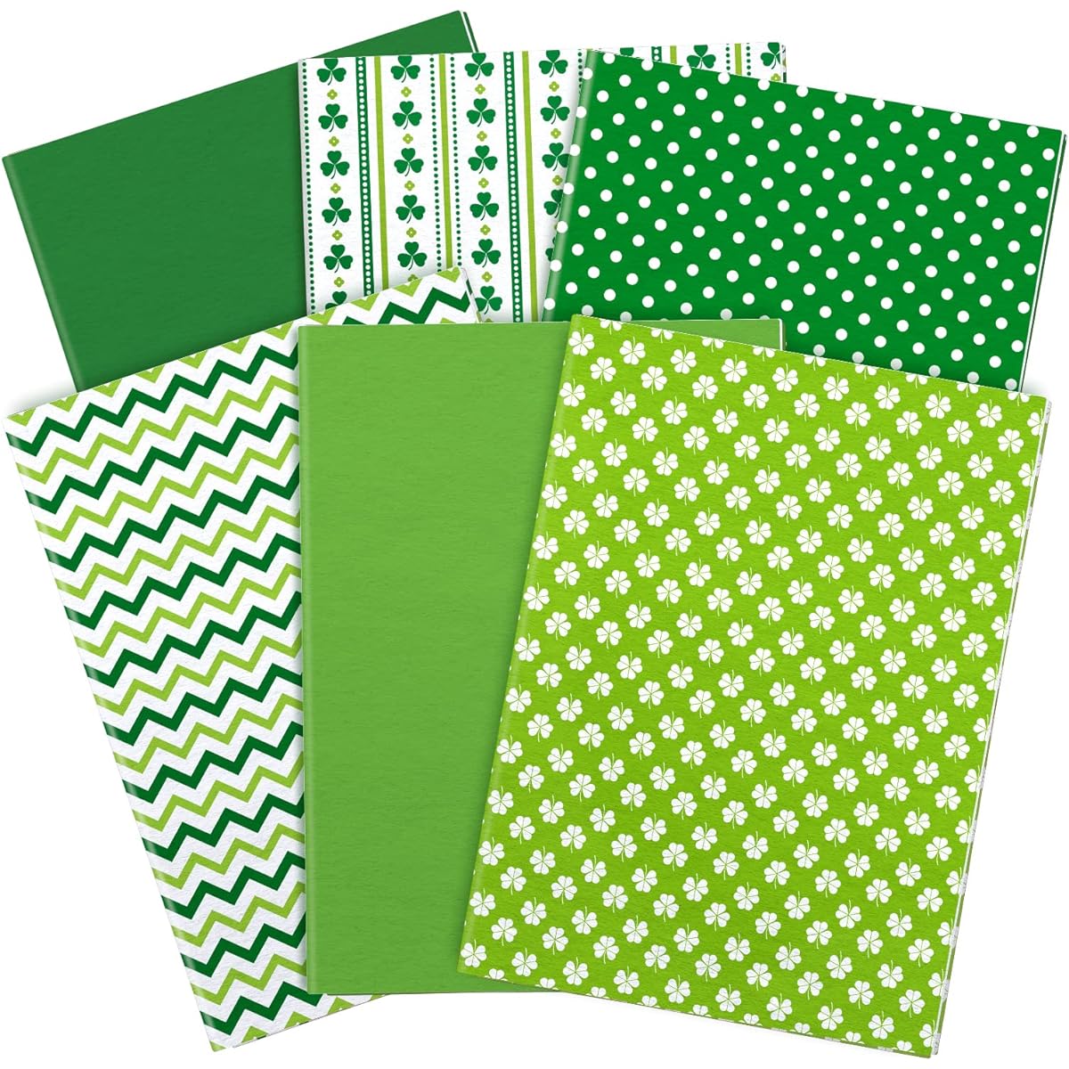 Whaline St. Patrick's Day Tissue Paper 90 Sheets Green Art Tissue Shamrock Dot Wave Pattern Tissue Paper Irish Spring Holiday Wrapping Paper DIY Craft Party Gift Bag Packing Favor 13.8 x 19.7 Inch