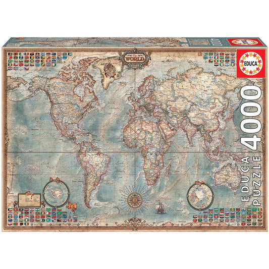 4000 Piece Jigsaw Puzzle Educa The World, Executive Map 96 x 136 cm 14827