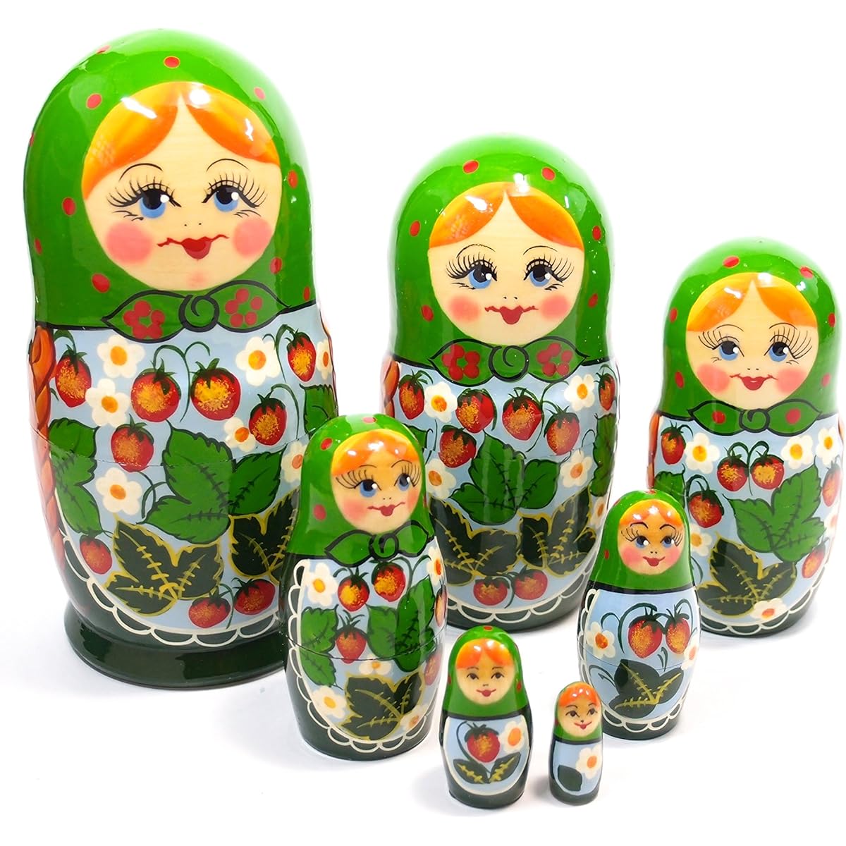 Semenov Matryoshka Set of 7 "ARTIST Series" (Braids and Strawberries)