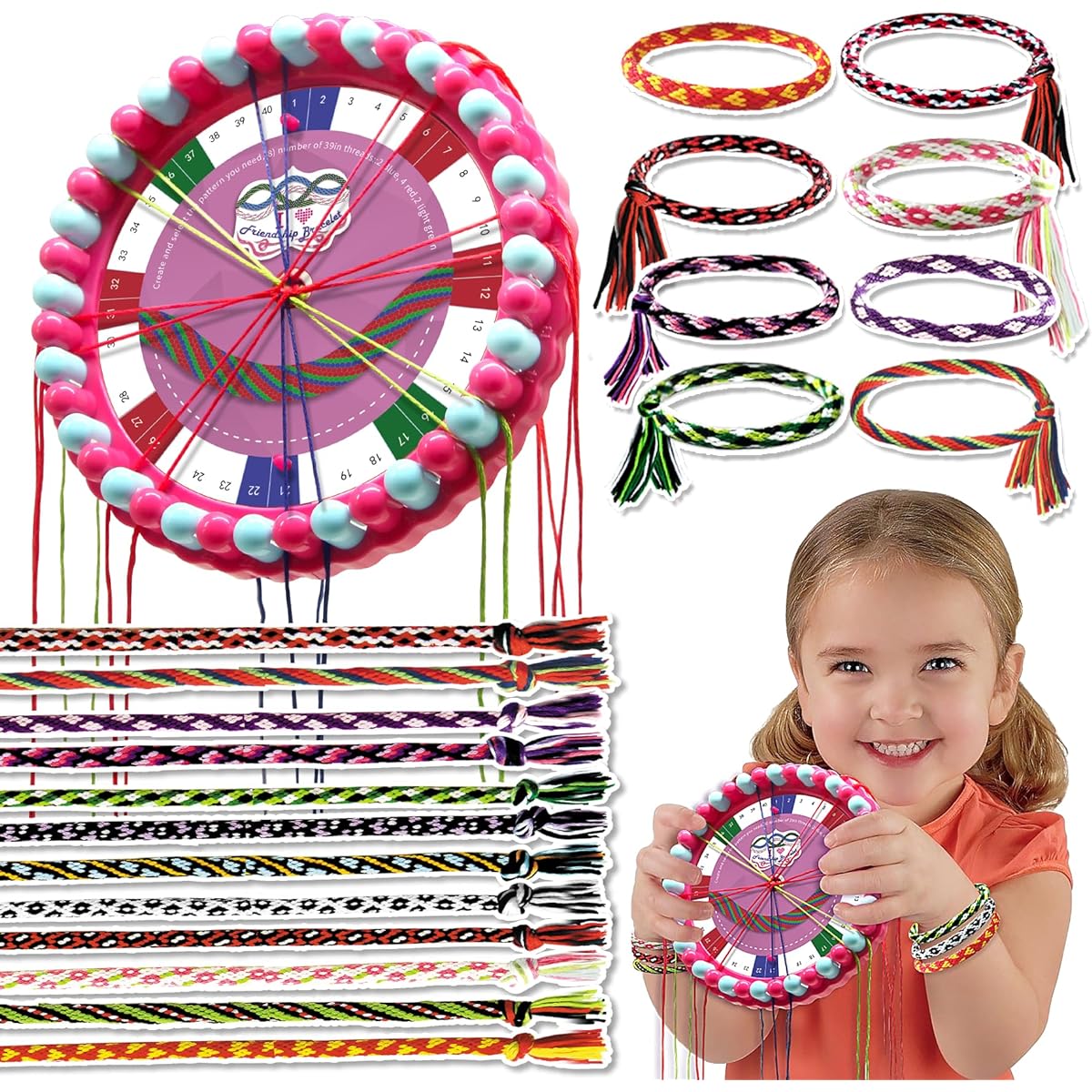 MQfirlin Friendship Bracelet Making Kit for Girls 10-12 Jewelry Making Kit for Girls 8-12 Arts & Crafts for Girls 8-12 Cool Maker Pop Style Bracelet Maker Birthday Gift for Girls 1806