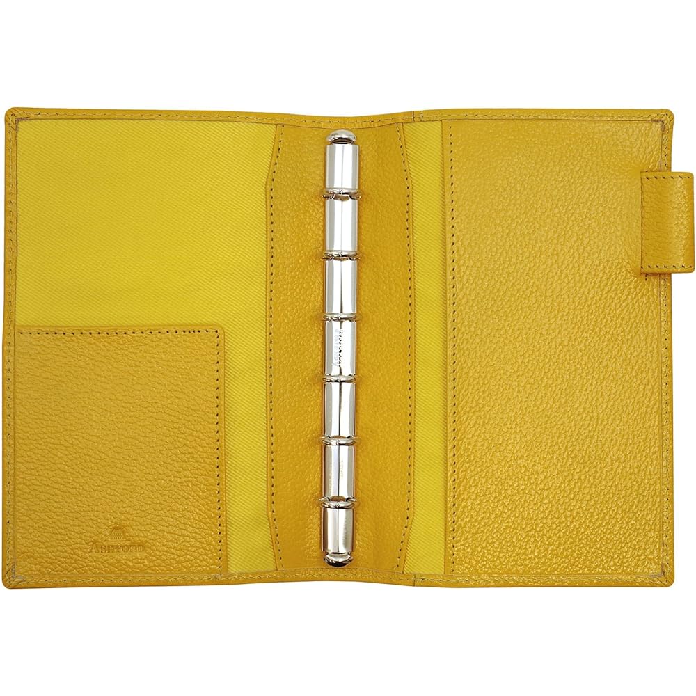 Mini 6 Hole Size Ten Colors Ring Diameter 11mm [Yellow] System Notebook Binder 1237-088