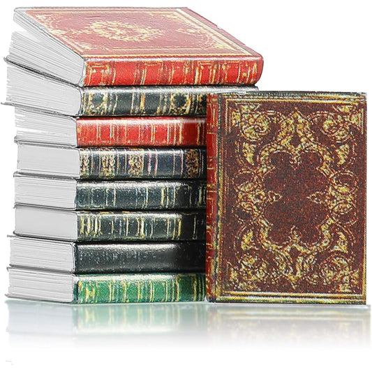1/12 Scale Miniature Dollhouse Books, Timeless Miniature Spell Books Mini Books Notebook Model Dollhouse Decorative Accessories for Study Room Bedroom Library (Retro Style) 16 Pieces