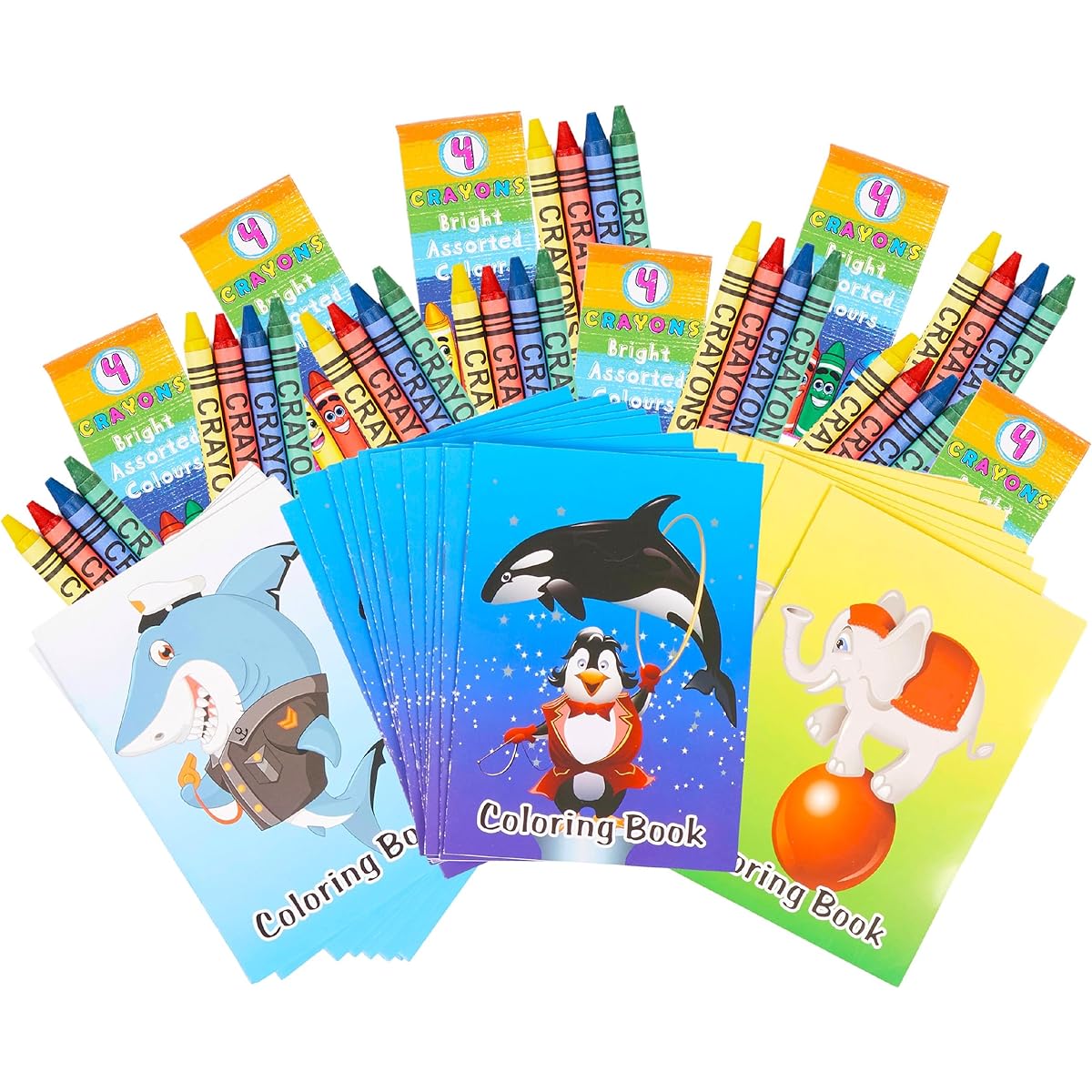 THE TWIDDLERS 72 Mini Coloring Books & 18 Crayons Set for Kids