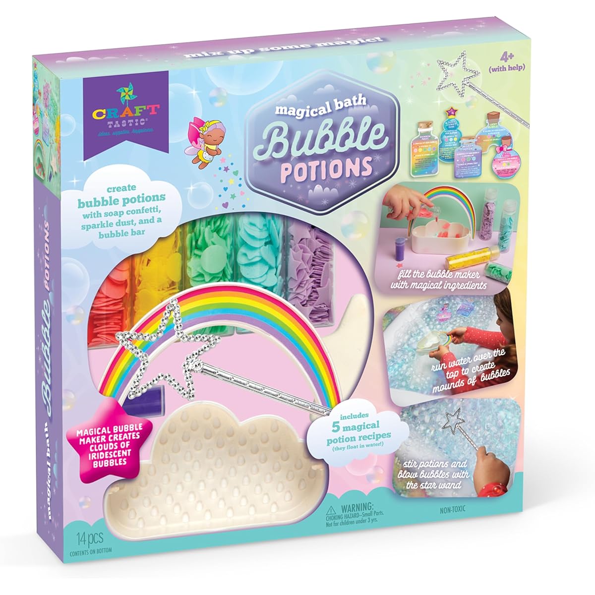 Craft-tastic - Bath Bubble Potion Toy - DIY Bathtub Water Table Craft - Make Magic Potions and Bubbles in the Bath - For Kids Ages 4 and Up