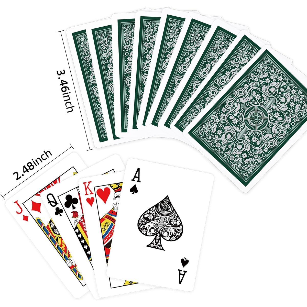 Timenued 2 Pack Playing Cards (Green/Orange)