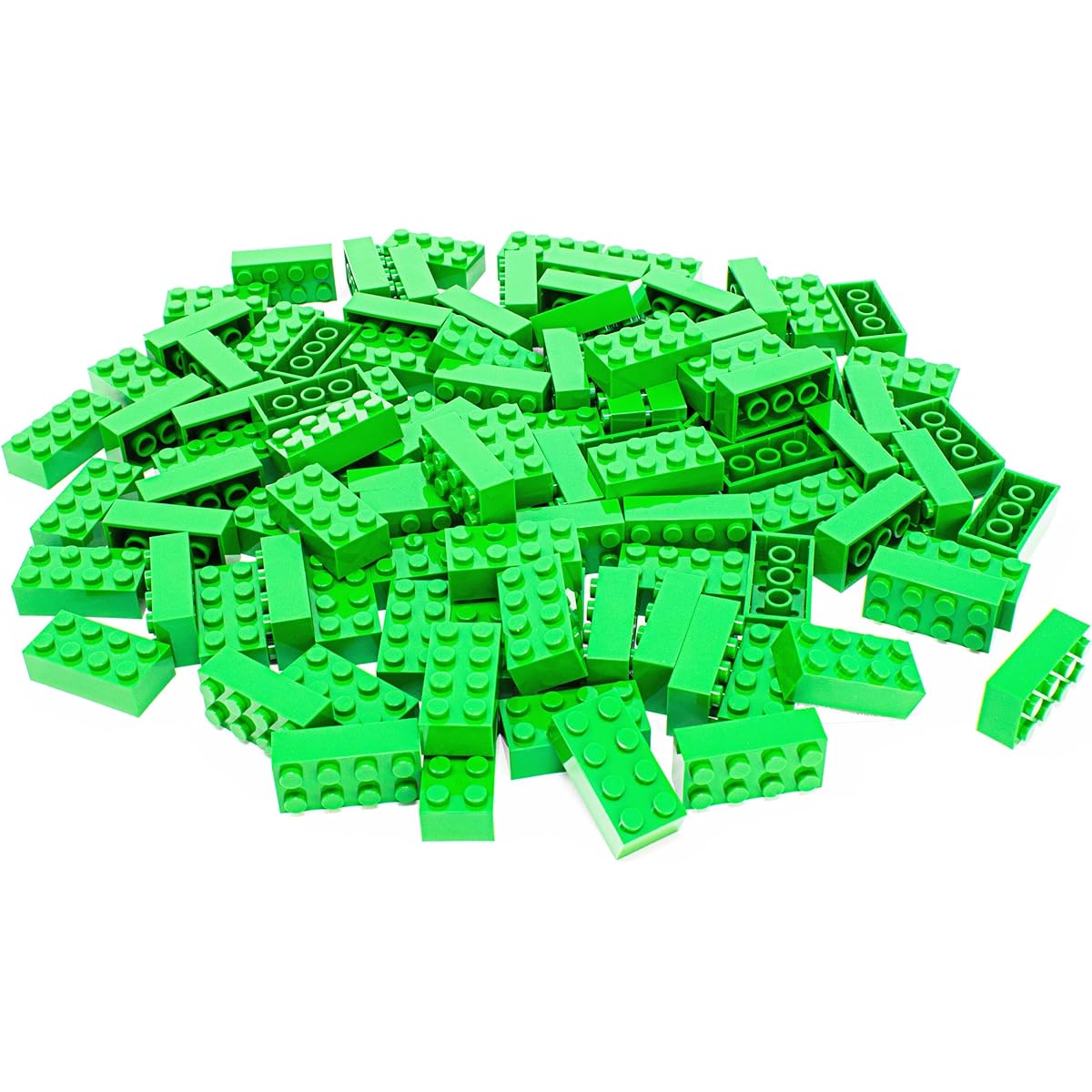 Minizfigs 2x4 Classic Building Bricks 300 Piece Creative Building Toy Set for Kids Boys Girls Ages 3+ 100% Compatible with Major Brands (Green 2x4)