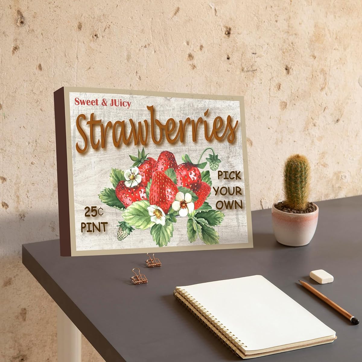 Feyerr Farmhouse Strawberry Decor Retro Decor