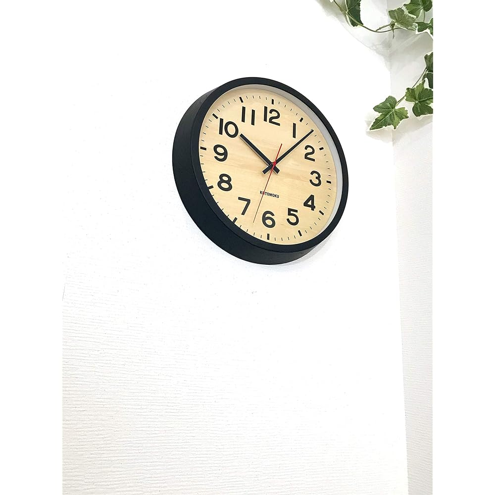 KATOMOKU Muku Clock 15 Black Radio Controlled Clock Continuous Second Hand km-107BLRC φ306mm (Radio Controlled Clock)
