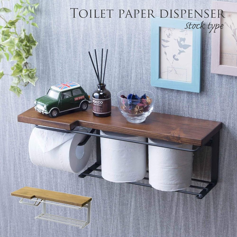 Sun Harvest Toilet Paper Holder Dark Brown Width 44 x Depth 15.5 x Height 15 cm SIN-30 DBR
