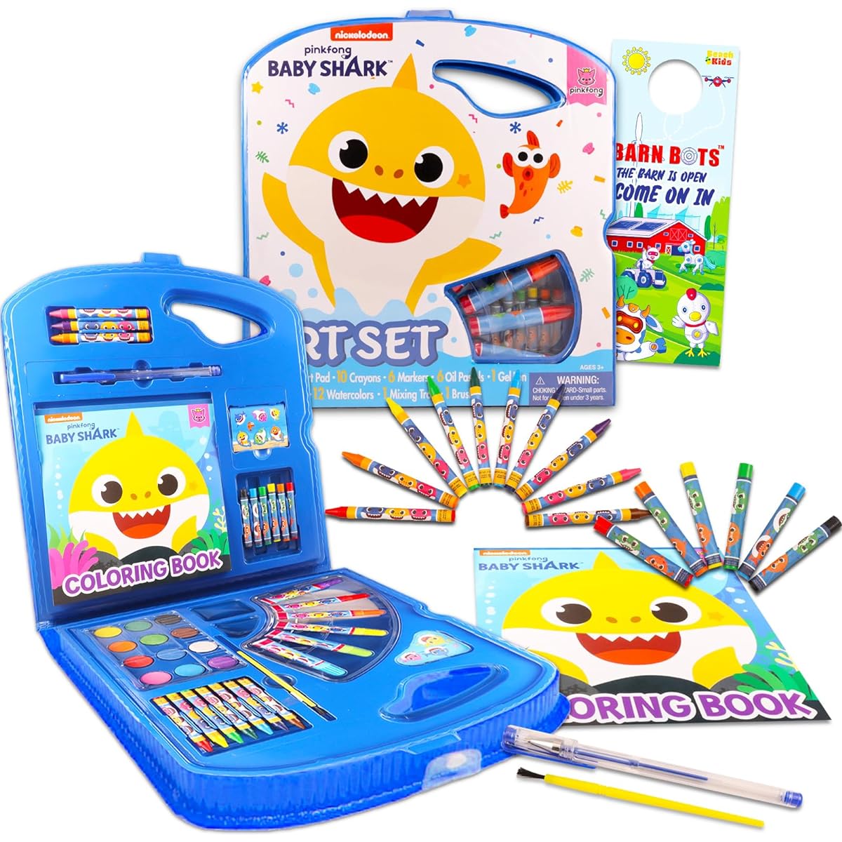Baby Shark Coloring and Activity Kit - Bundle with Baby Shark Coloring Book, Stickers, Painting, Activities and More | Baby Shark Art Set for Kids, Boys and Girls