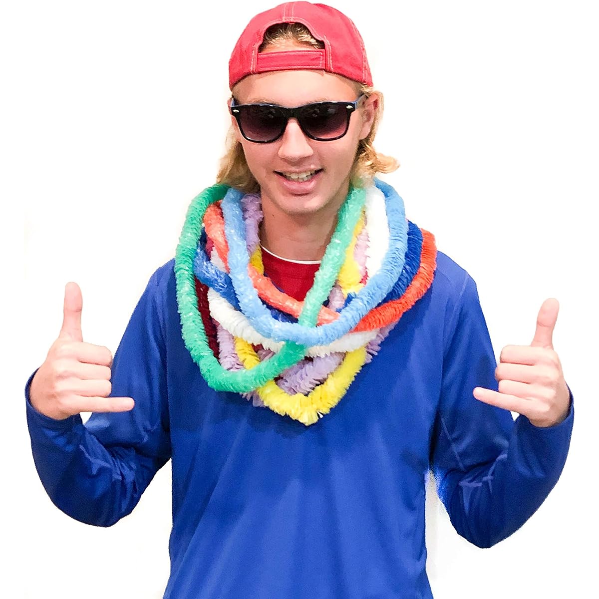 200 Piece Plastic Flower Lei Bulk Assortment – Tropical Lei Luau Party Supplies
