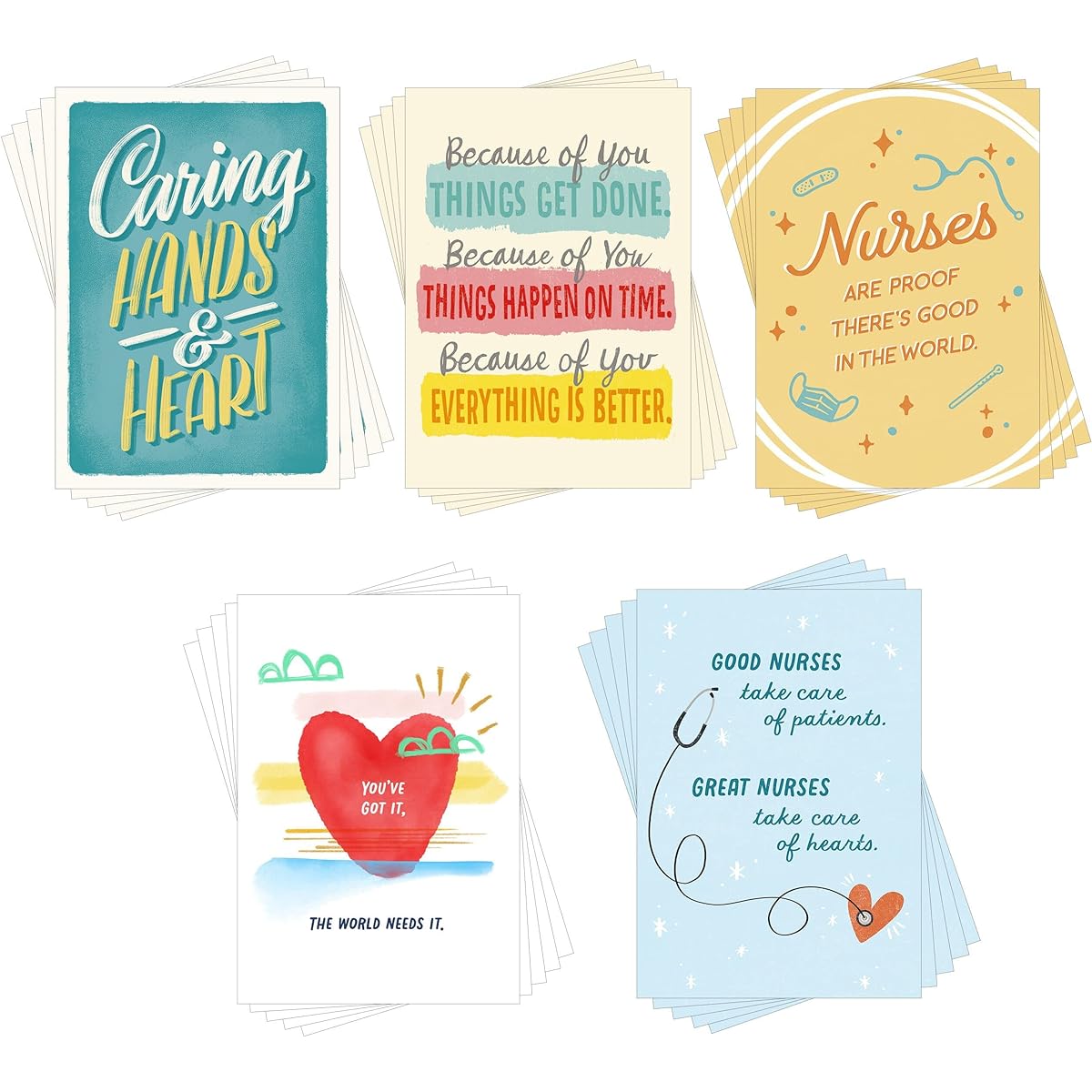 ark Business (Pack of 25) Medical Staff Appreciation Cards (A Heartfelt Thank You) for Nurses, Physicians, Medical Assistants, Far Responders, Healthcare Nursing, Home Staff, Hospitals, Customers, Employees, Clients, Members, Groups, Organizations, Staff