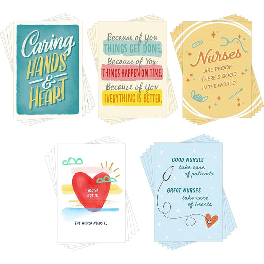 ark Business (Pack of 25) Medical Staff Appreciation Cards (A Heartfelt Thank You) for Nurses, Physicians, Medical Assistants, Far Responders, Healthcare Nursing, Home Staff, Hospitals, Customers, Employees, Clients, Members, Groups, Organizations, Staff