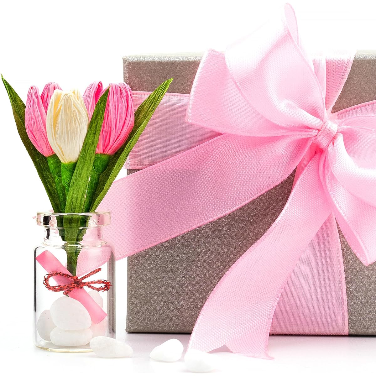 KINGDUHU Flower Tulip with Mini Card Flower