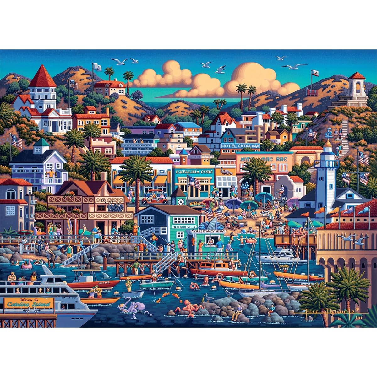 Buffalo Games – Dowdle – Catalina Island – 1000 Piece Jigsaw Puzzle for Adults Challenging Puzzle Perfect for Game Night – Finished Size 26.75 x 19.75