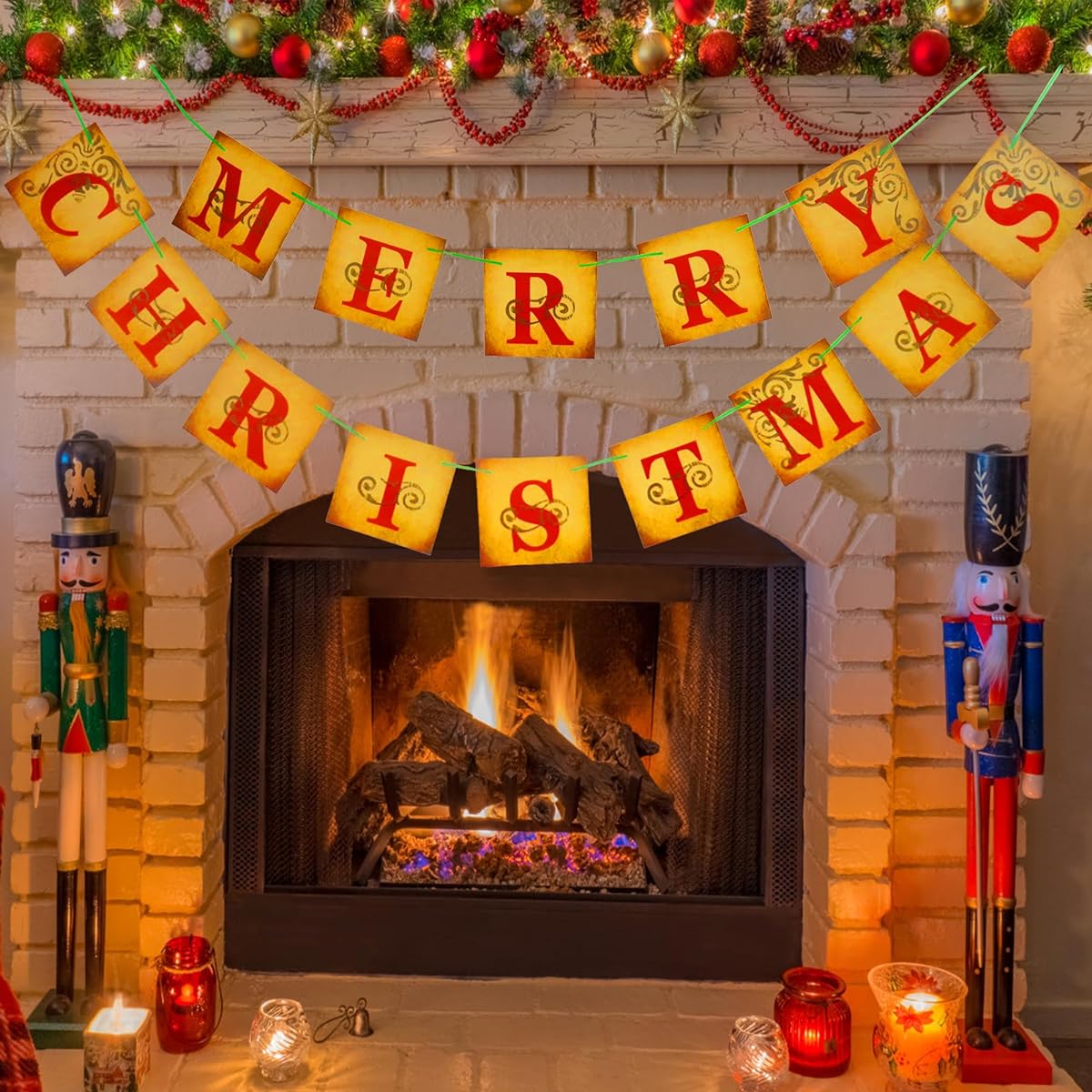 Vintage Merry Christmas Banner