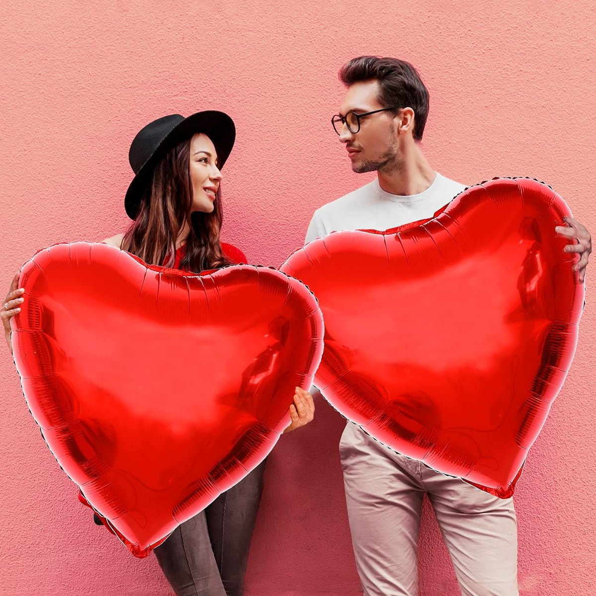 KatchOn Big Red Heart Balloons - 32 Inch 2 Pack | For Valentine's Day Decorations | Heart Shaped Balloons | Big Heart Balloons | Valentine's Day Balloons Romantic Decorations Special Night