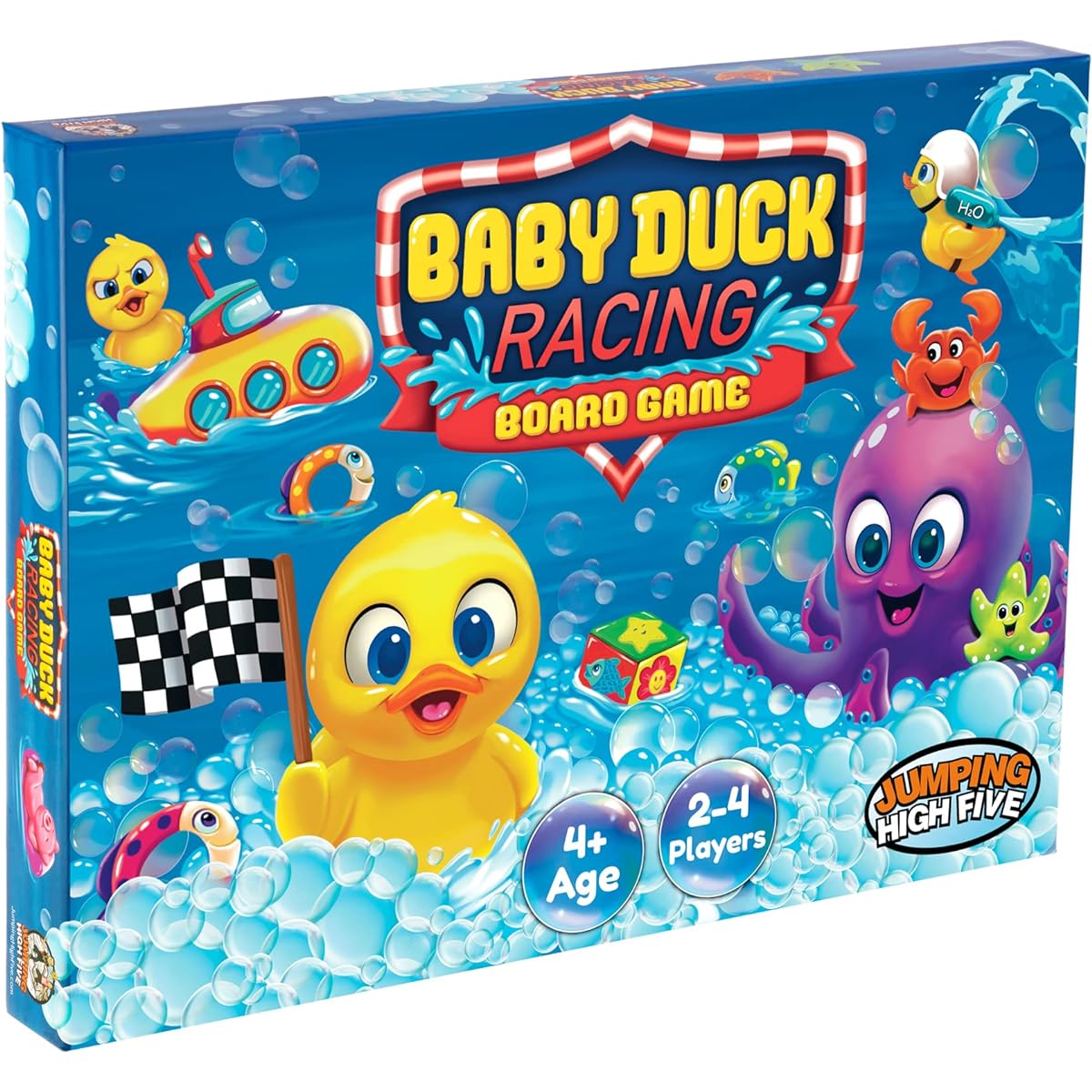 Baby Duck Racing Board Game! Help Ducky race through the bubble bath and save time playing! Kids ages 4 and up learn new skills through hands-on play - perfect for family game night