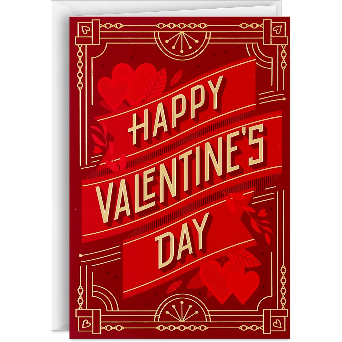 Hallmark Bulk Happy Valentine's Day Cards (40 Cards with Envelopes) Red Art Deco