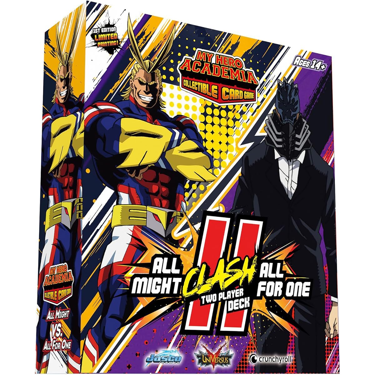 My Hero Academia Collectible Card Game All Might Vs. All for 1 2 Player Clash Decks | Trading Card Game for Adults and Teens | Ages 14+ | 2 Players | Average Play Time 45+ Minutes | By Jasco Games