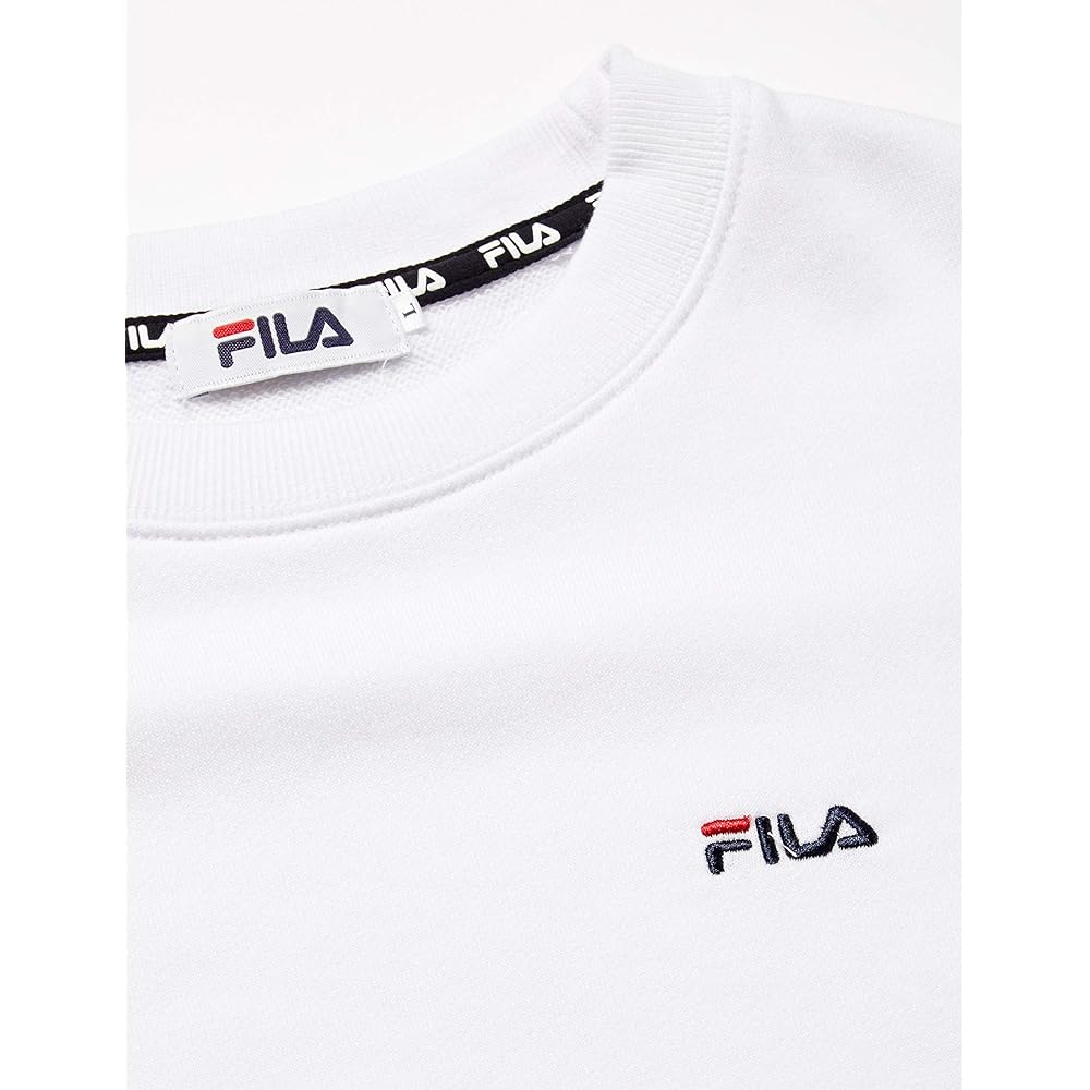 [Fila] Sweatshirt, Brushed Lining, Men's, Women's, Sweatshirt, Crew Neck, Round Neck, Pullover, Long Sleeve, One Point, Logo Embroidery, Standard, Popular, Large Size, Loose, Room Wear, Tops, Korean, Spring, Autumn, Winter, Unisex FL1645