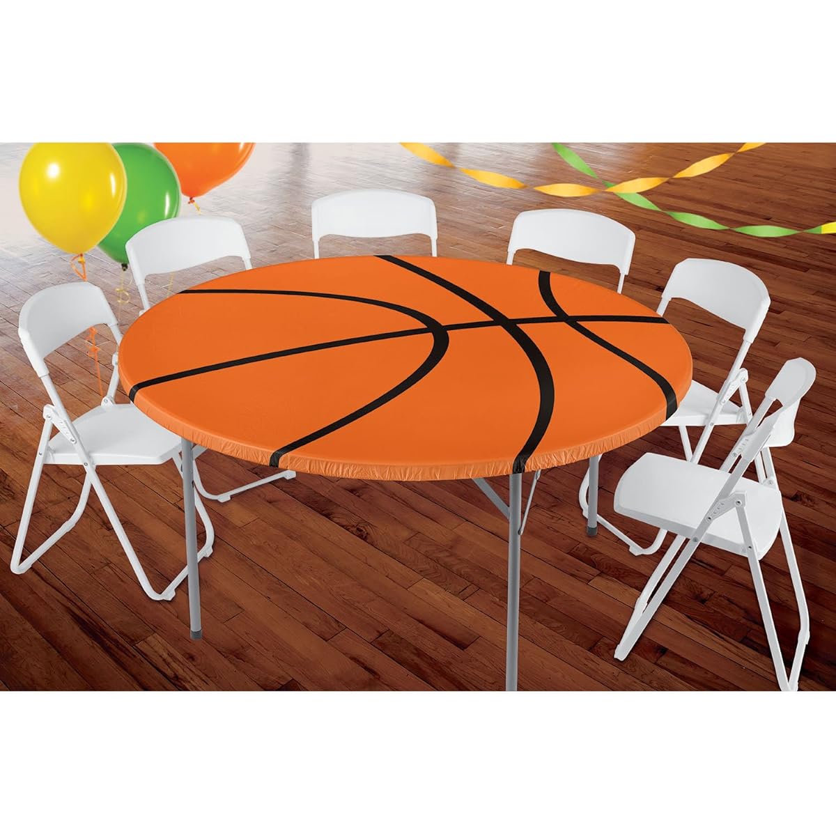 Shindigz Basketball Round Fitted Table Cover, Pack of 1